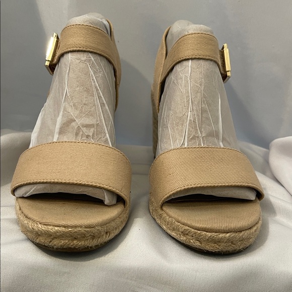 Beige Wedge Rope Sandals - Picture 2 of 9